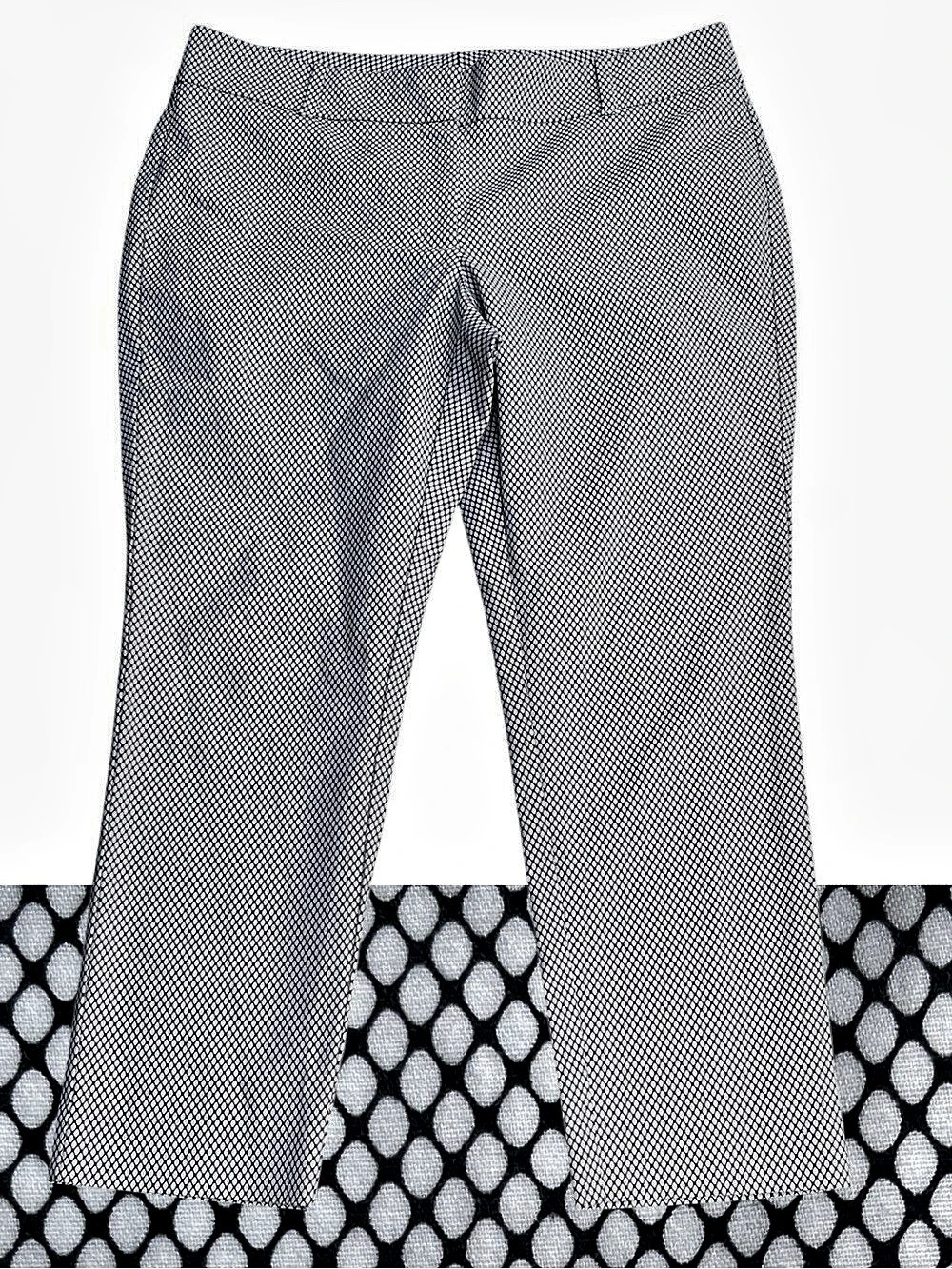 White House Black Market White/Black Geometric Cotton Taper Ankle Pants (14)